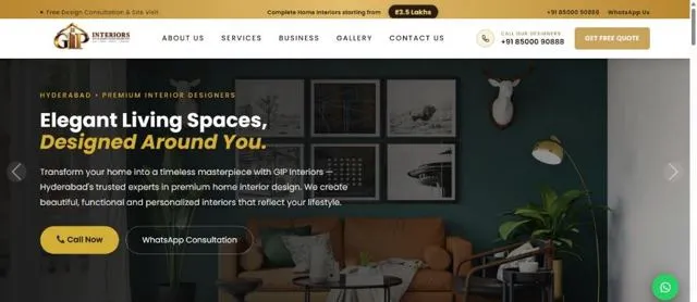 GIP Interiors website
